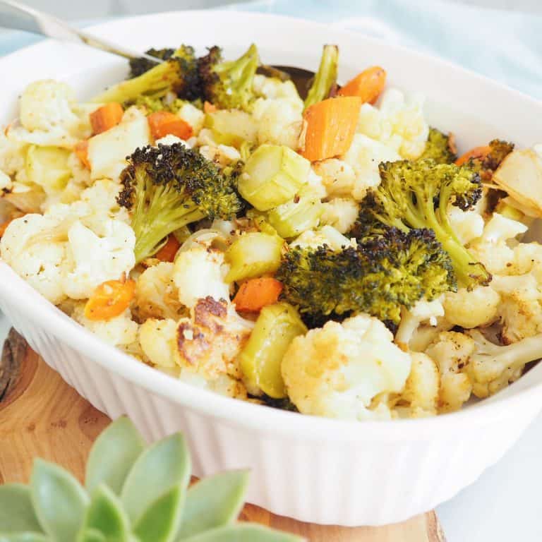 Roasted Vegan Broccoli and Cauliflower