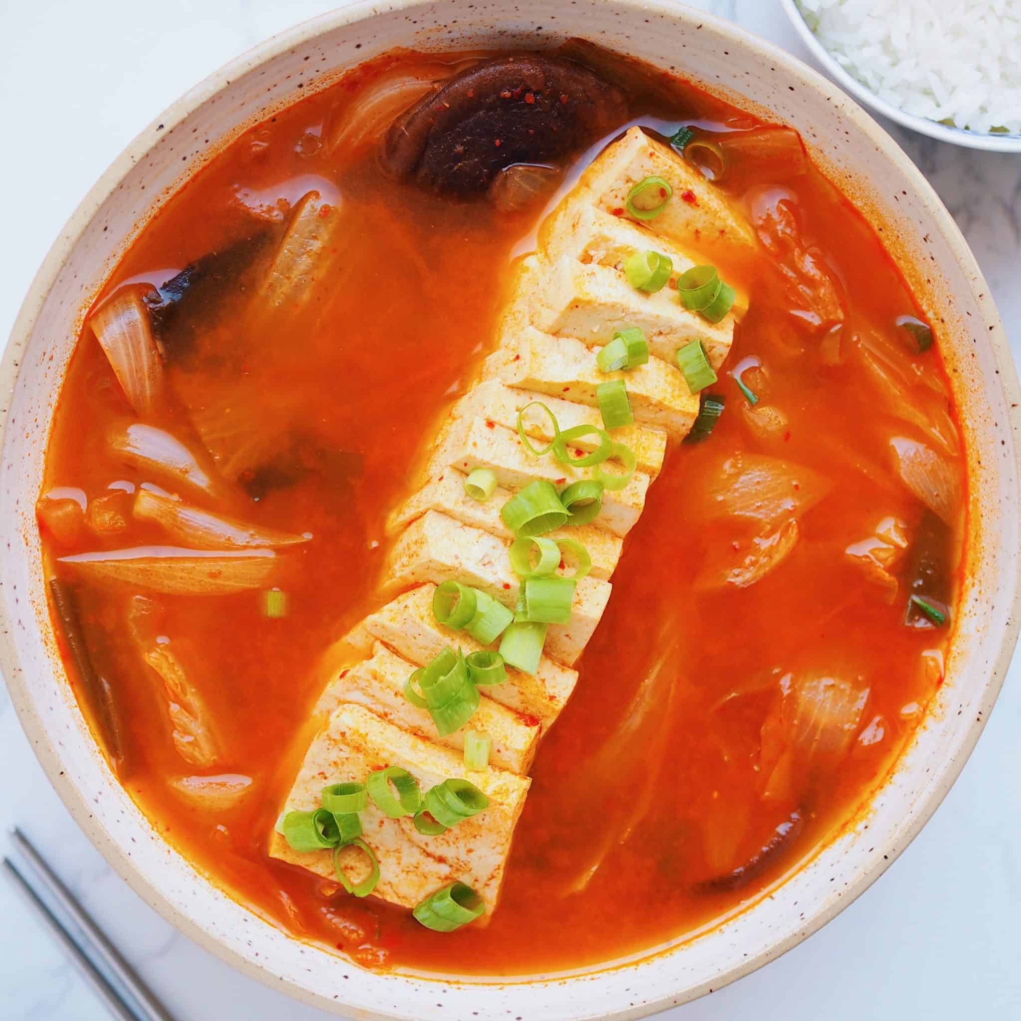 Vegan Kimchi Tofu Stew Recipe - Christie at Home