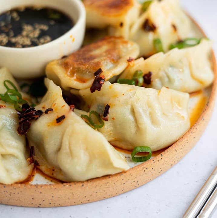 Pork And Chive Dumplings In Garlic-Miso Broth Recipe