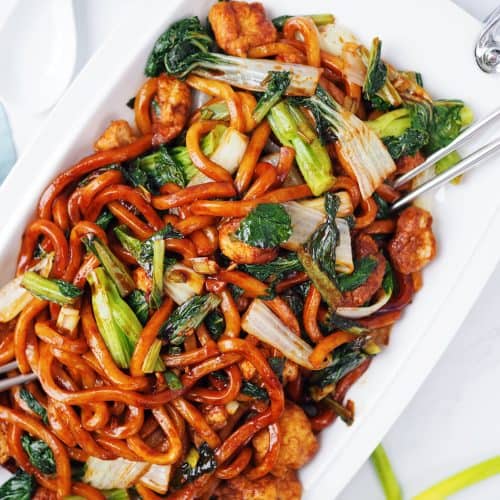 Quick & Easy Stir Fried Vegetable Tofu Udon - Christie at Home