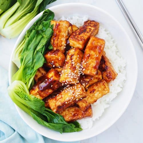 Sweet and Sticky Tofu (30-min. Recipe) - Christie at Home