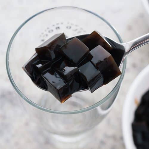 10-minute Easy Grass Jelly Brown Sugar Milk - Christie at Home