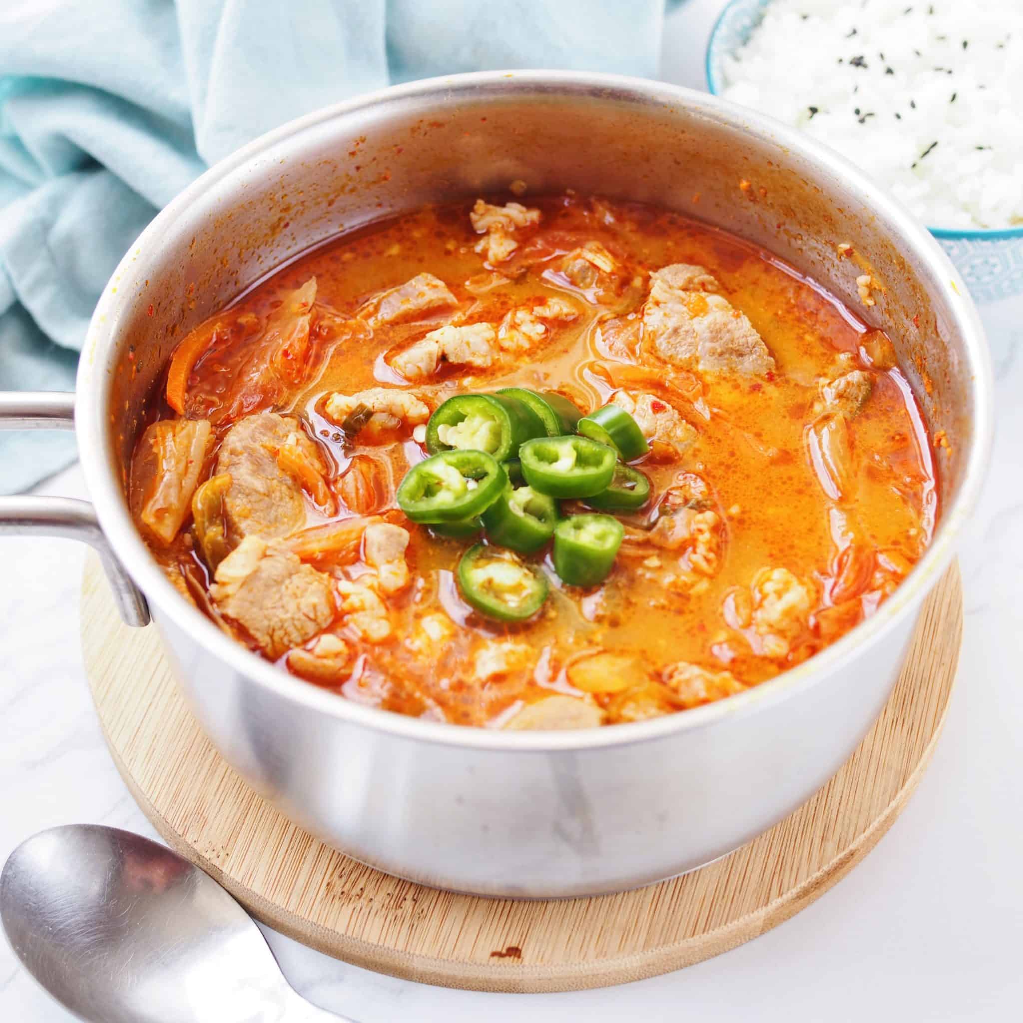 Pork Kimchi Stew (Pork Kimchi Jjigae) - Christie at Home