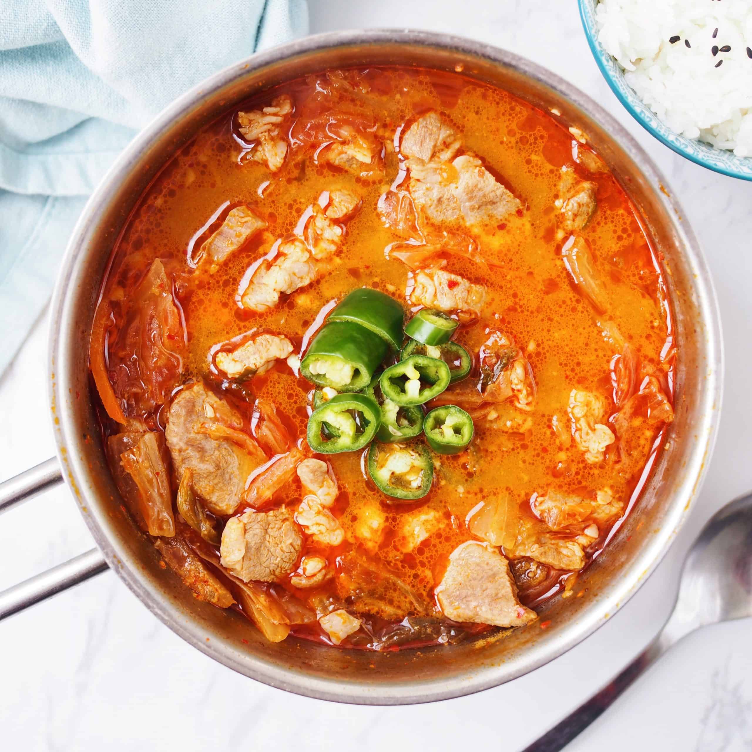 Pork Kimchi Stew (Pork Kimchi Jjigae) - Christie at Home
