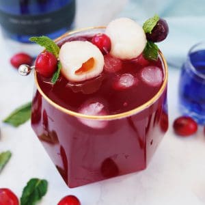 lychee cranberry gin cocktail