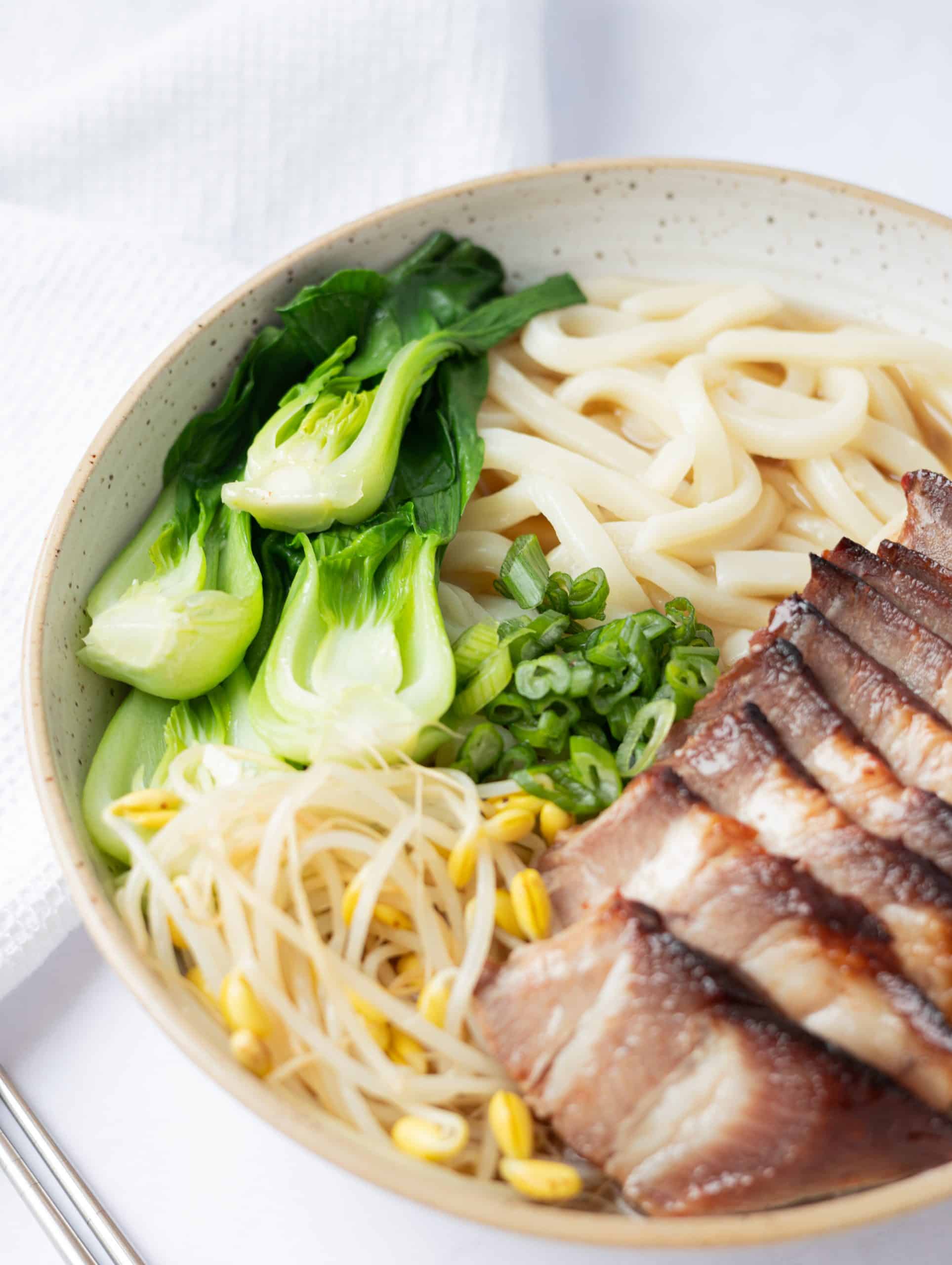 char siu udon noodle soup