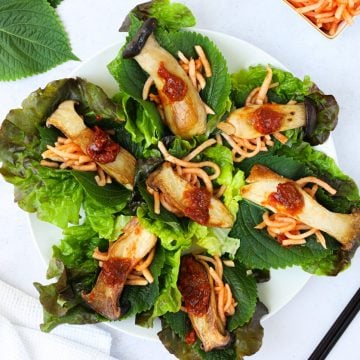 korean mushroom lettuce wraps