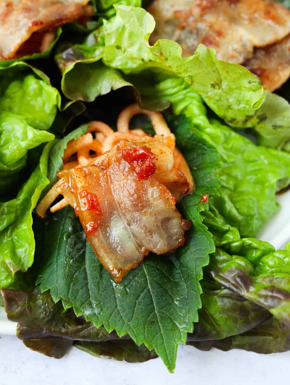 Korean Pork Belly Lettuce Wraps