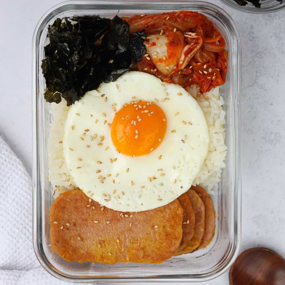 Dosirak Korean Lunch Box Contain Steamed Rice with Gyeranmari