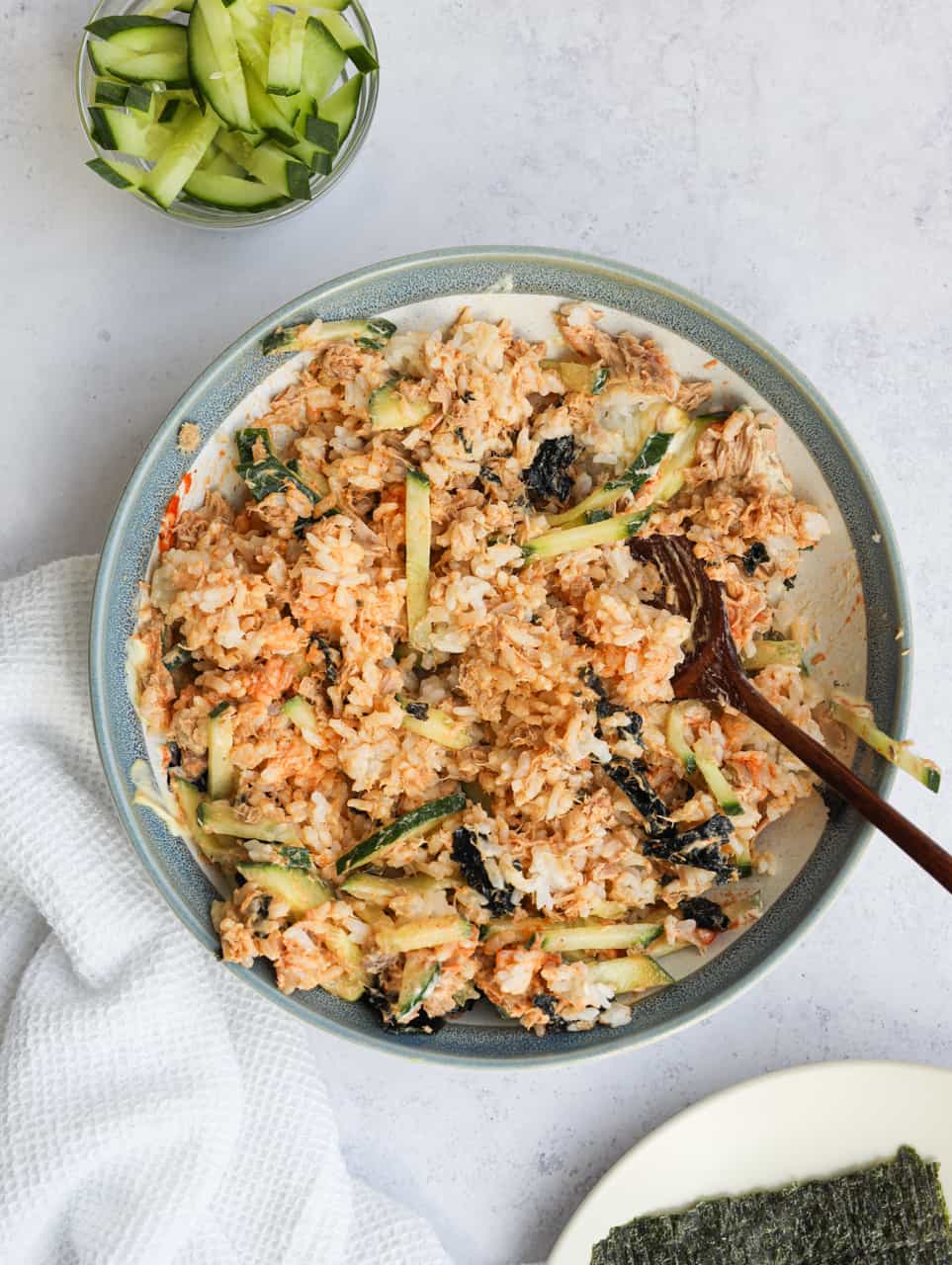 spicy tuna rice bowl