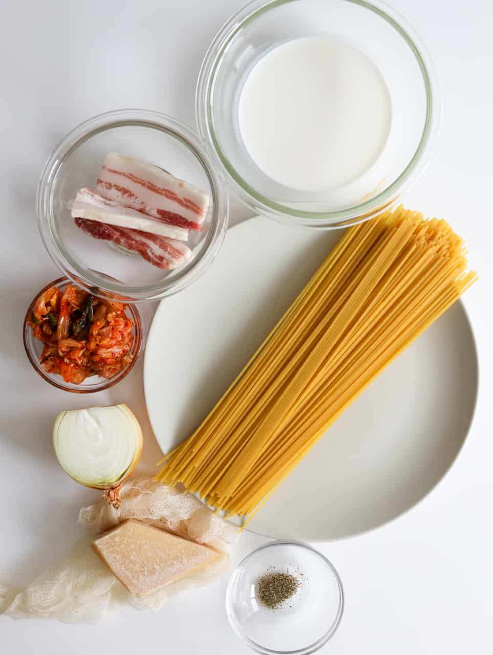 Kimchi Cream Pasta ingredients