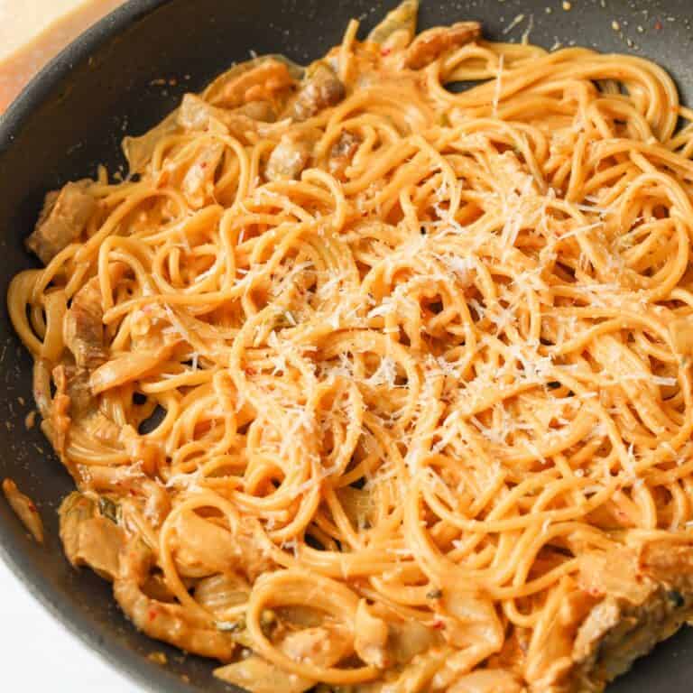 15-minute Easy Kimchi Cream Pasta - Christie at Home