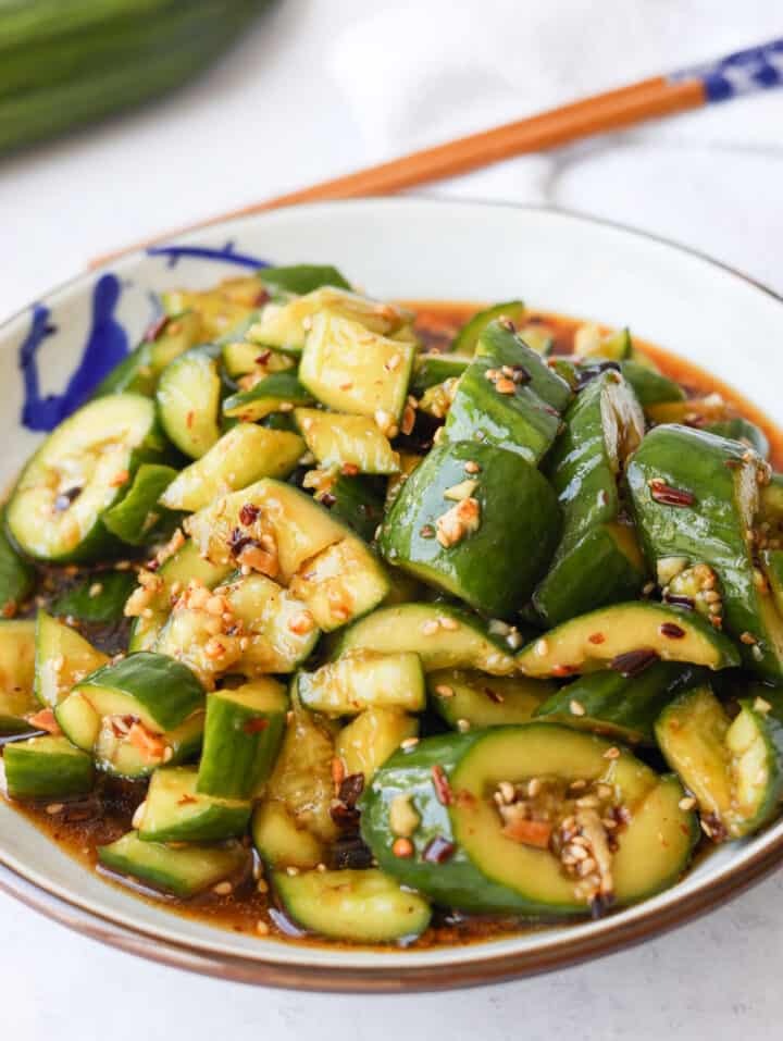 10 Minute Easy Spicy Smacked Cucumber Salad Christie At Home