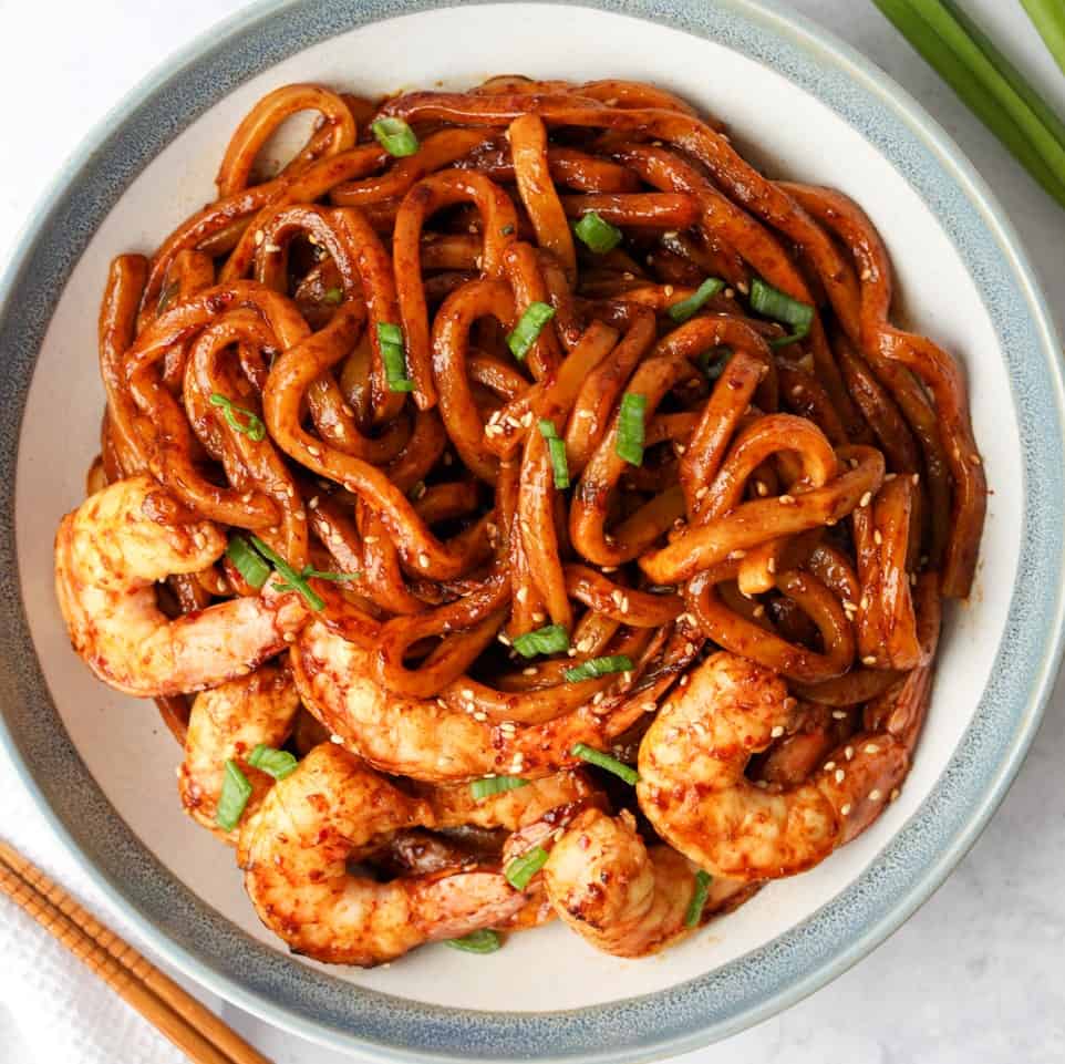 Chili Garlic Shrimp Noodles - Christie at Home