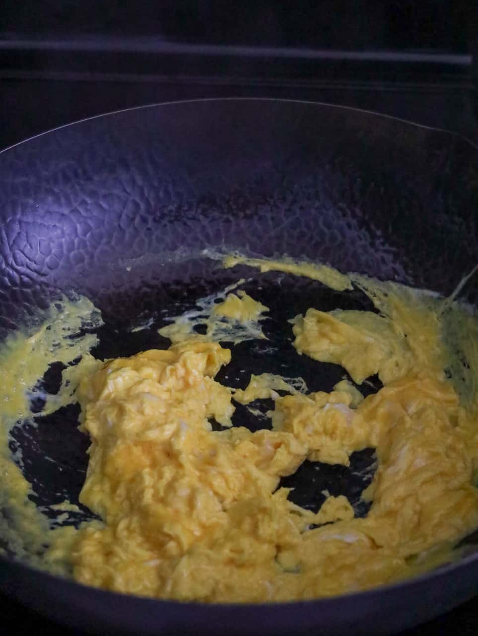 fry beaten eggs