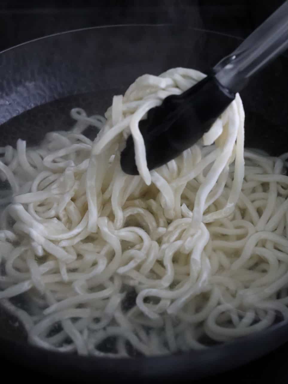 Blanch Frozen Udon Noodles