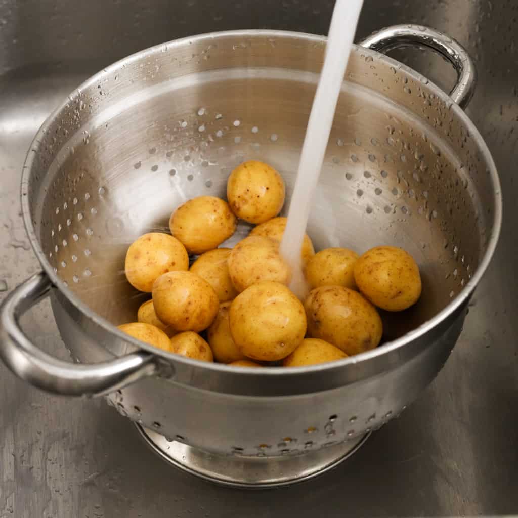 wash baby potatoes