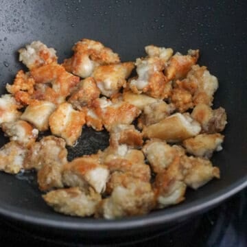 In a large pan on medium-high heat, heat vegetable oil or any neutral oil. Fry coated chicken until golden brown and crispy, about 5-6 minutes on each side. Remove and transfer to a wire rack or paper-towel lined plate to drain off excess oil. 