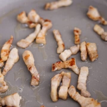 fry protein until cooked