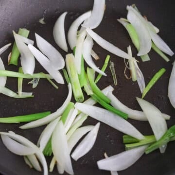 fry onions and scallion whites