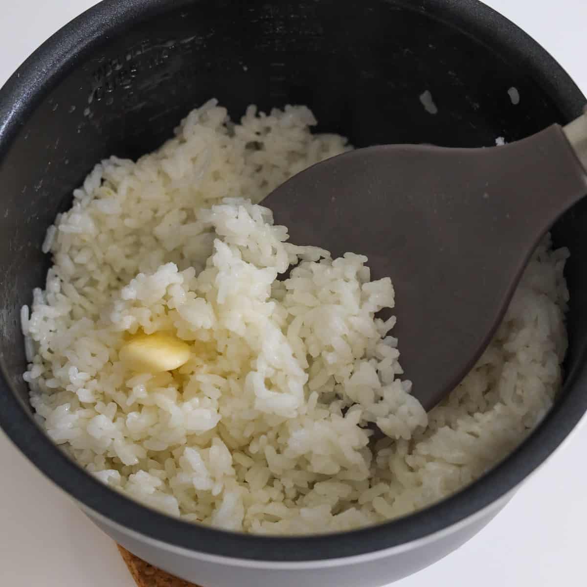 mix rice with butter