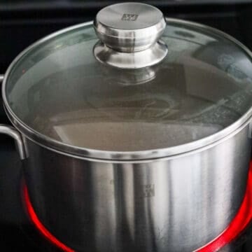 Cover and bring to a boil on medium high heat