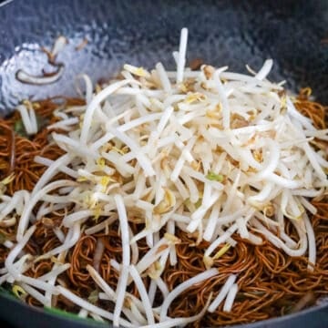 Toss in bean sprouts until well combined with noodles. Remove pan off heat.