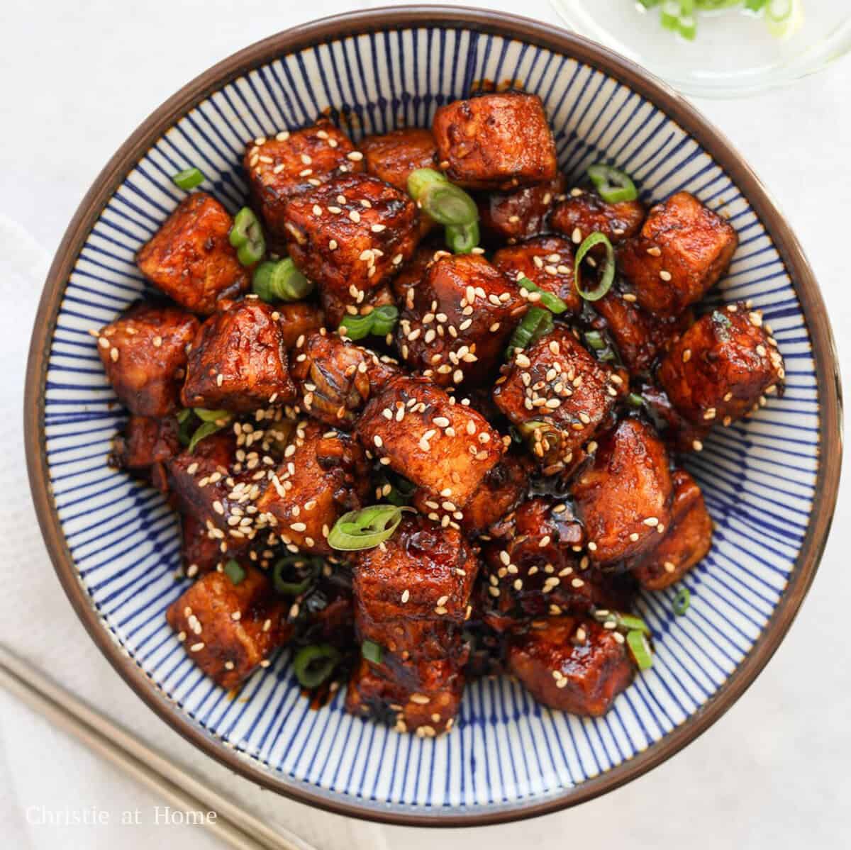 Quick & Easy Crispy Soy Garlic Tofu - Christie at Home