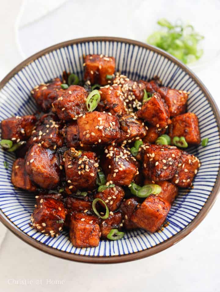 Quick & Easy Crispy Soy Garlic Tofu - Christie at Home