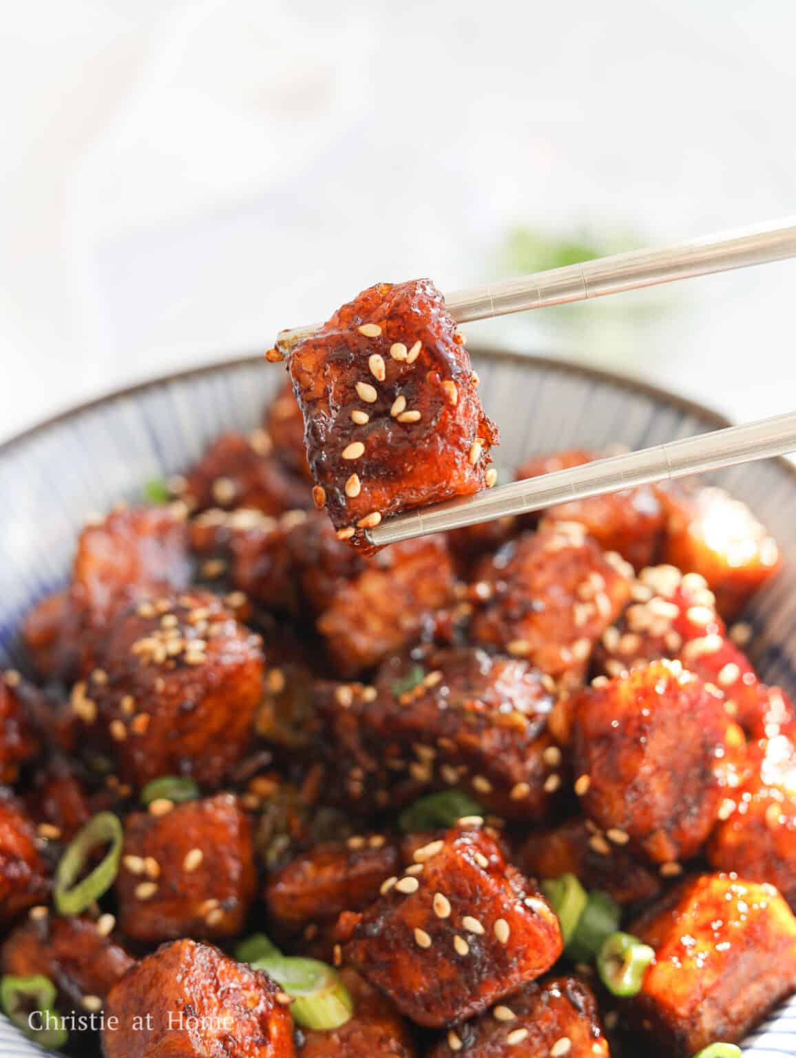 Quick & Easy Crispy Soy Garlic Tofu - Christie at Home
