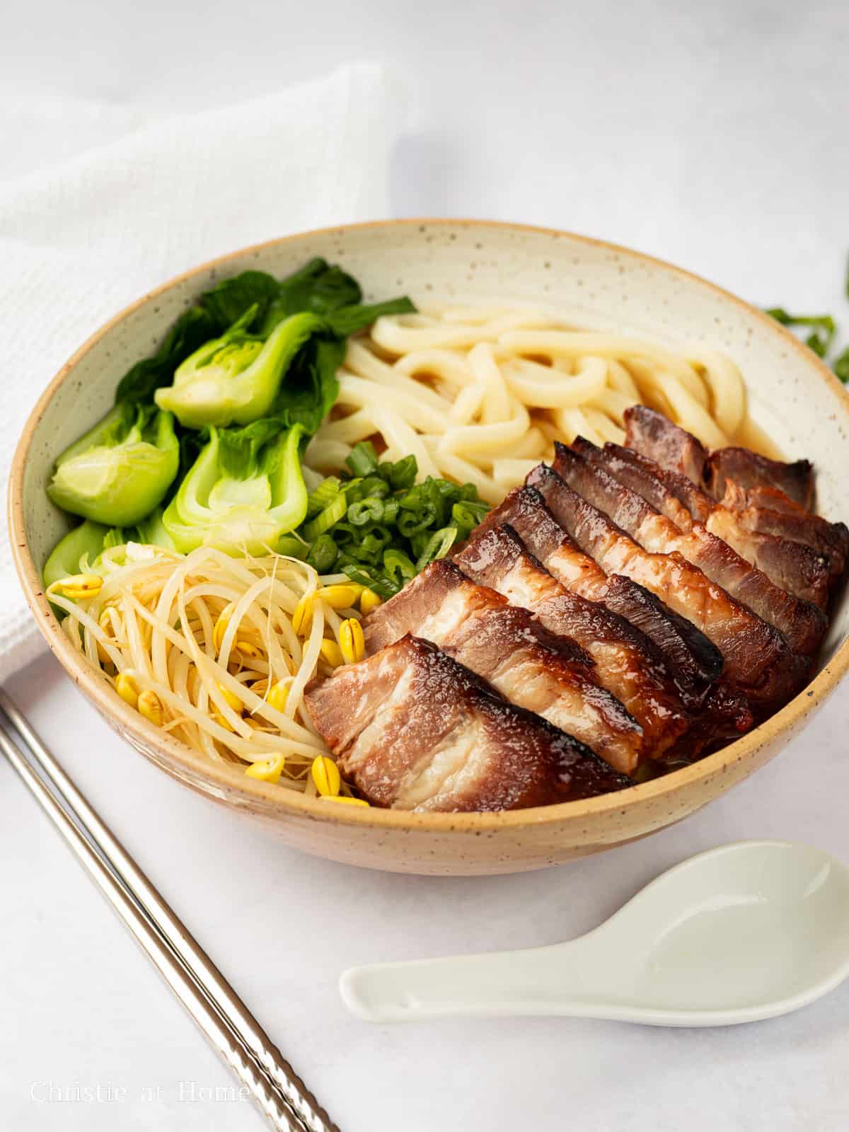 char siu udon noodle soup