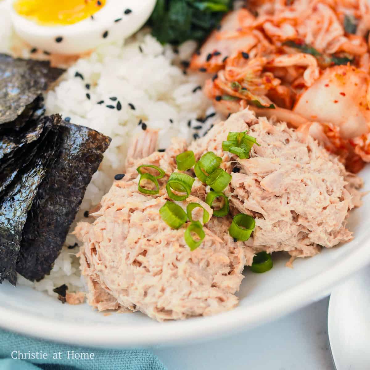 deconstructed tuna kimbap bowl