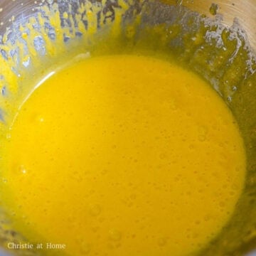 Then add the melted butter and mix until combined.