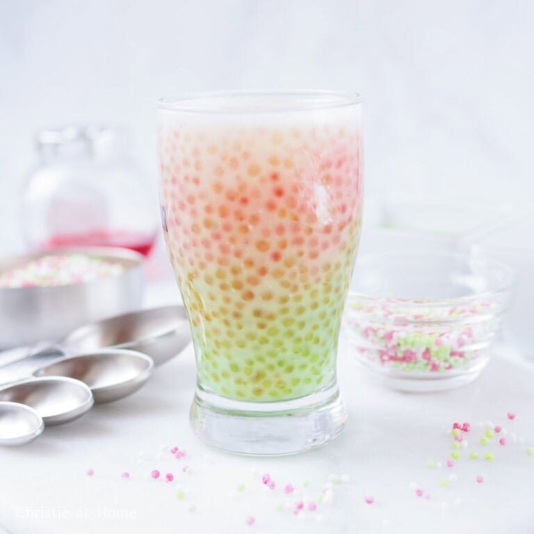 featured image of rose pandan coconut sago