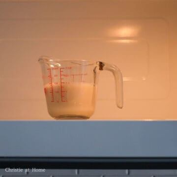warm up oat milk until lukewarm