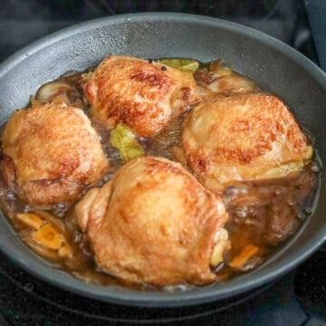 Uncover the lid and simmer for another 3-5 minutes to the thicken the sauce. Remove off heat and rest for a couple minutes before enjoying for the juices to settle in the chicken. 