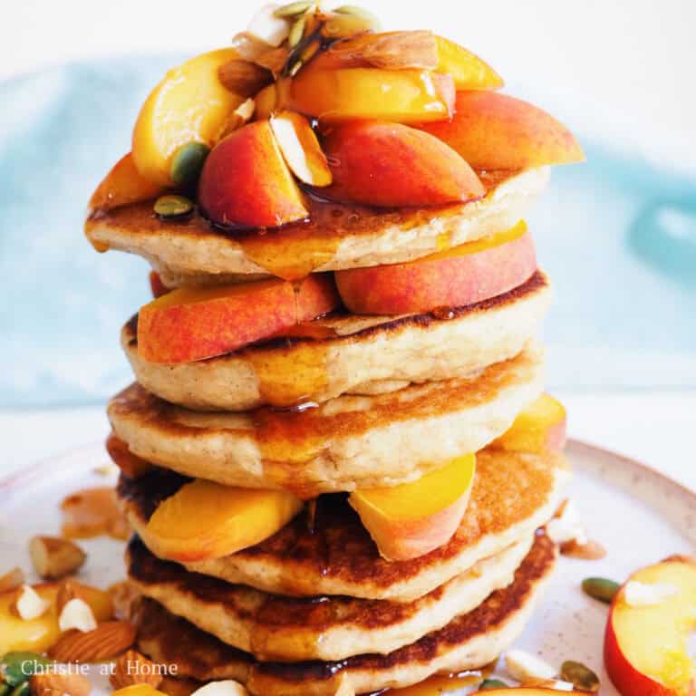 featured image of chia oat flour pancakes