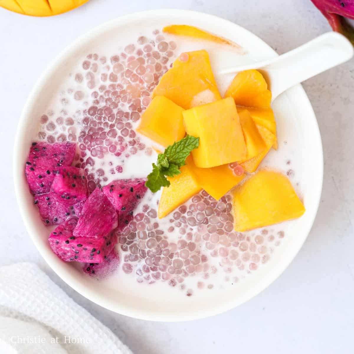 Quick & Easy Coconut Mango Pitaya Sago