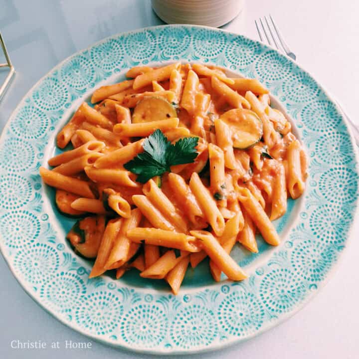 Quick Easy Creamy Tomato Zucchini Penne Christie At Home