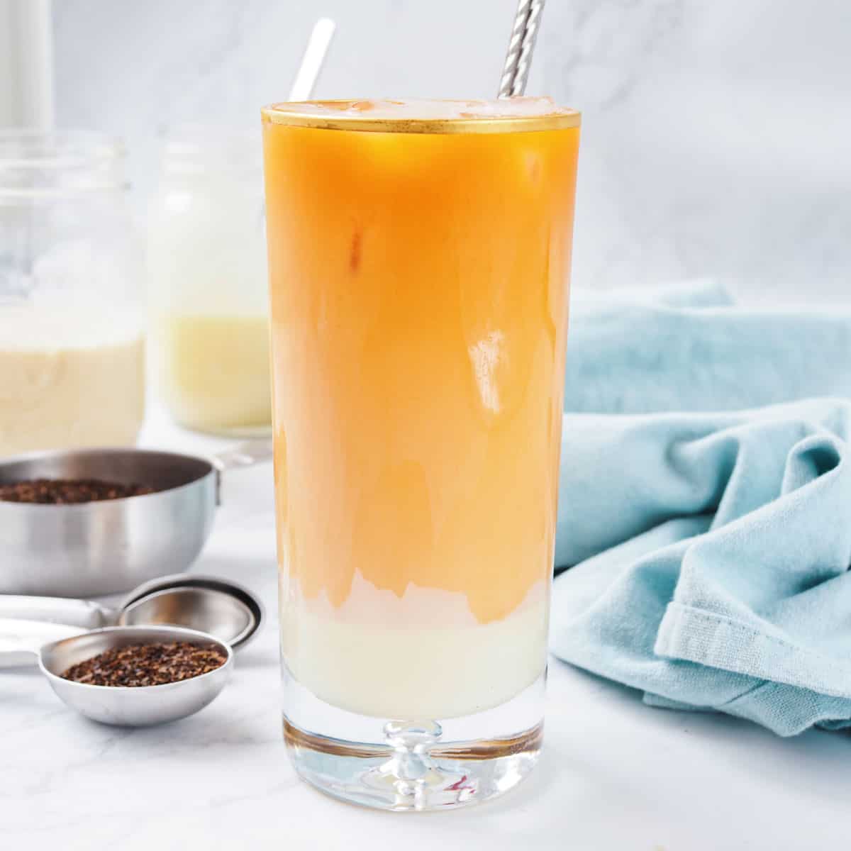 a picture of thai iced tea