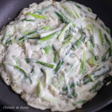 Fry the batter in a large pan with oil