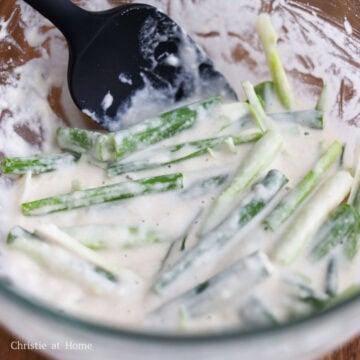 Prepare the pancake batter in a bowl