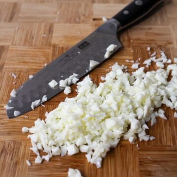 finely chop egg whites