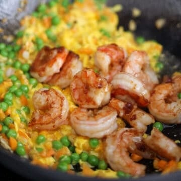 toss in cooked shrimp