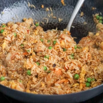 garnish fried rice with green onions