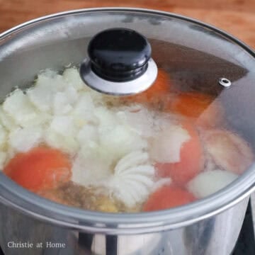 Boil on the stovetop and reduce to a simmer or pressure cook for 45 minutes on high pressure.